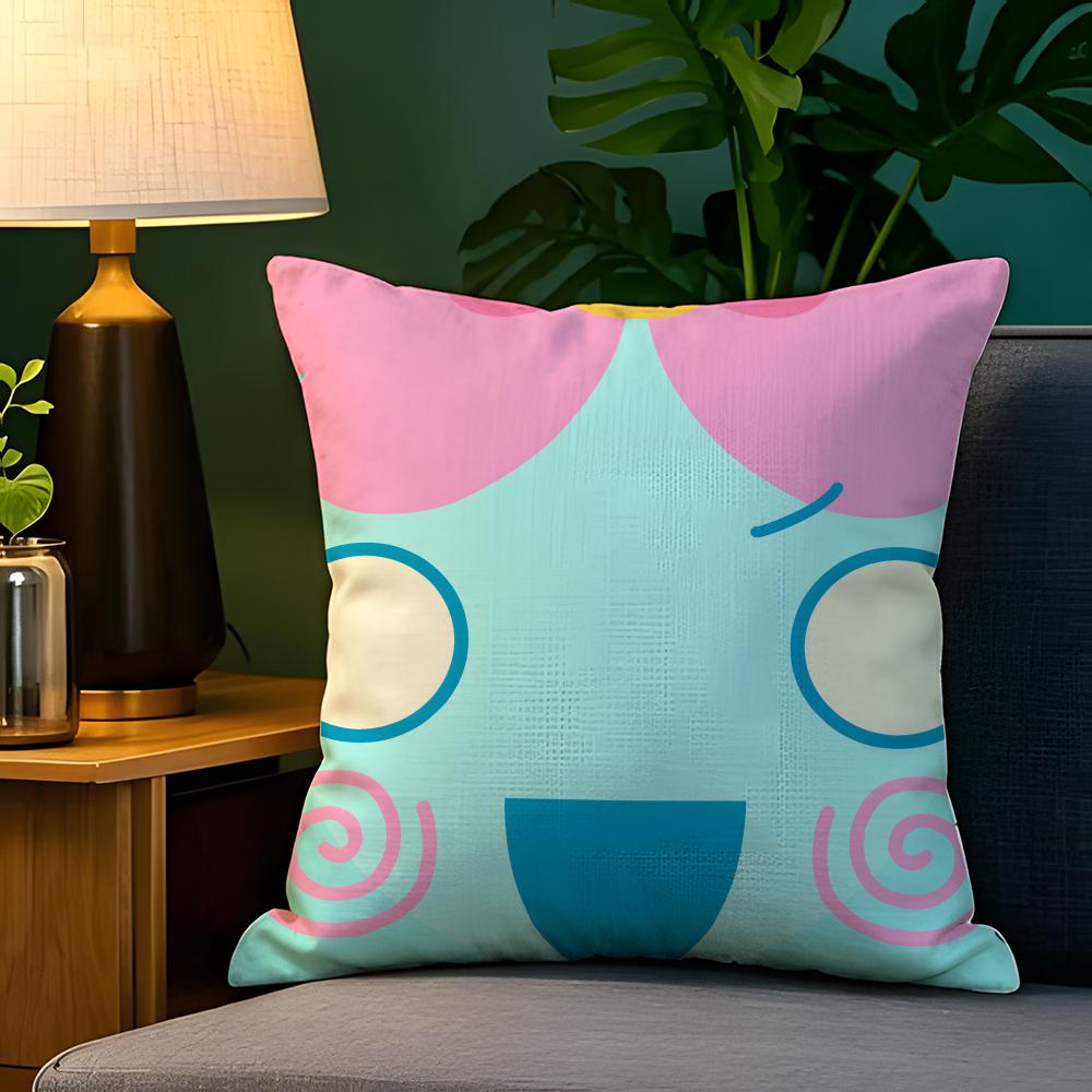 BFDI Batalla por la Isla del Sueño Funda de Almohada Funda de Almohada de Lino Natural Decoración a Doble Cara Funda de Almohada para Sofá Decoración del Hogar
