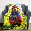 1pc Capybara Blanket Lightweight Flannel Blanket Throw Blanket For Sofa, Bed, Travel, Camping, Livingroom, Office yy251015135