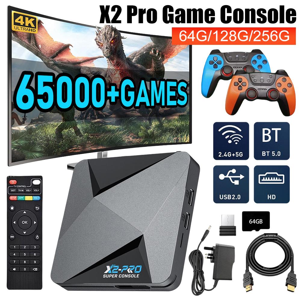 New Upgrade X2 Pro Video Game Console with 80000+ Games Retro Game Box with 2 Gamepads 2.4G/5G 60+ Game Emulator for Android 9.0