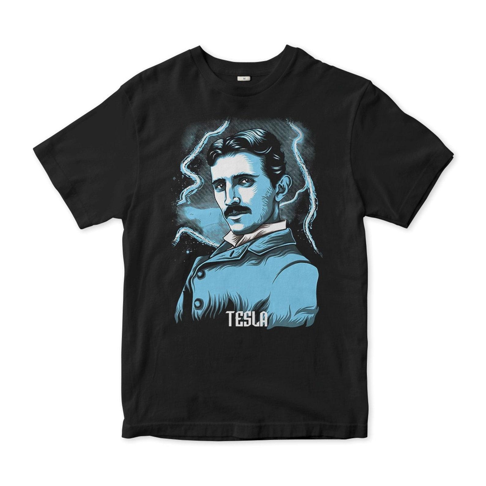 Nikola Tesla Art T-Shirt, Men s Women s All Sizes (TSL-011223) S