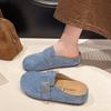 Fashion thick-soled retro bag head half slippers women's 2025 new spring and summer versatile one-pedal outer wear lazy shoes