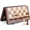 39Cm/15" Wooden Chess Set – Foldable Board, Handcrafted Pieces, Storage Slots, Gift Box, For Adults, Beginners & Tournament