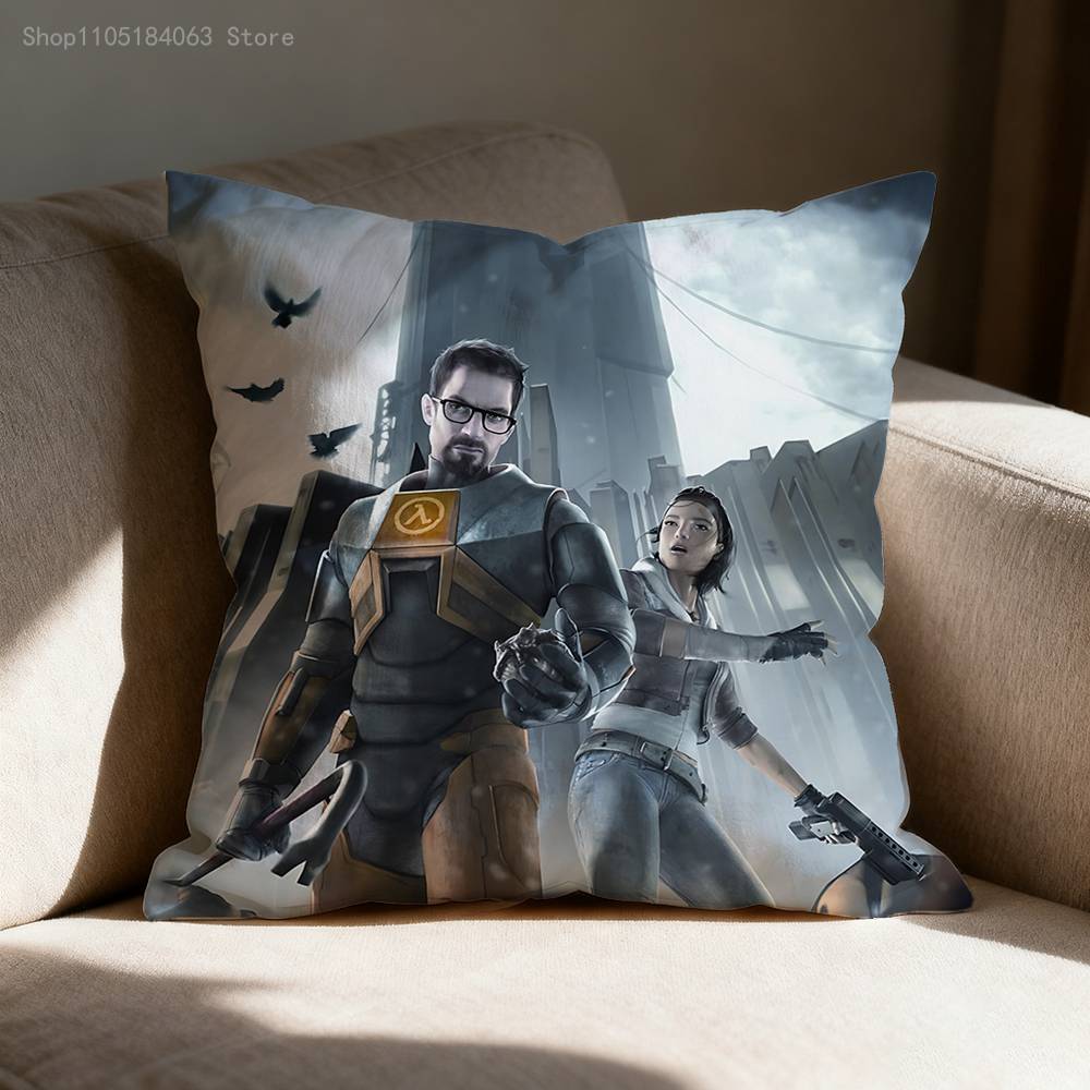 H-Half L-Life Pillowcases Bedroom Living Room Sofa Home Decor Polyester Cushion Cover with Zipper