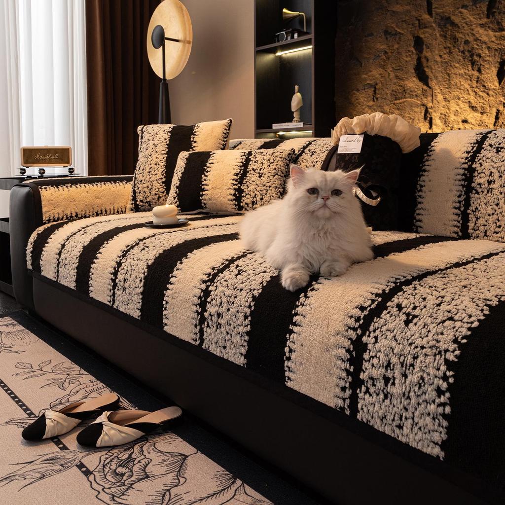 Verdickter Plüsch-Leder-Sofabezug - Rutschfest, Kratzfest für Katzen, Herbst/Winter 2025