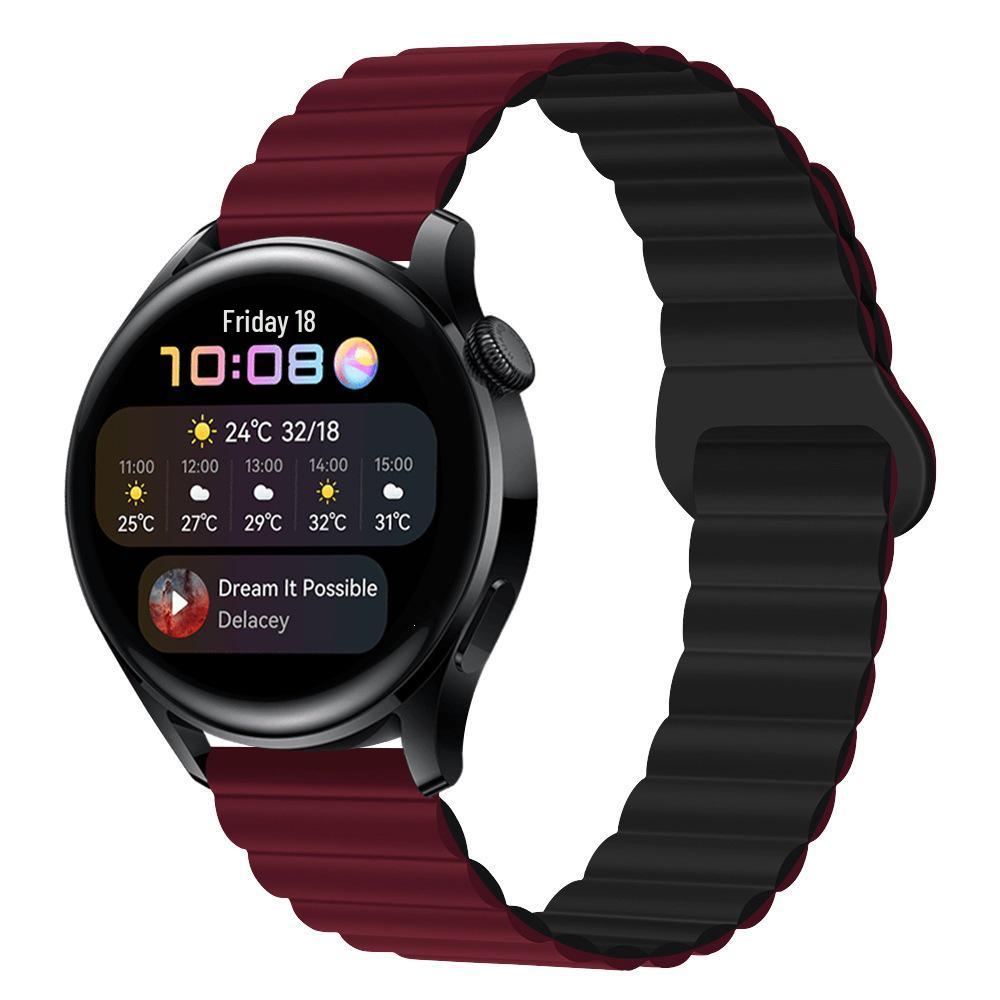 Магнитный силиконовый ремешок для часов Garmin, Samsung, Huawei GT5, Xiaomi и Fossil 22mm