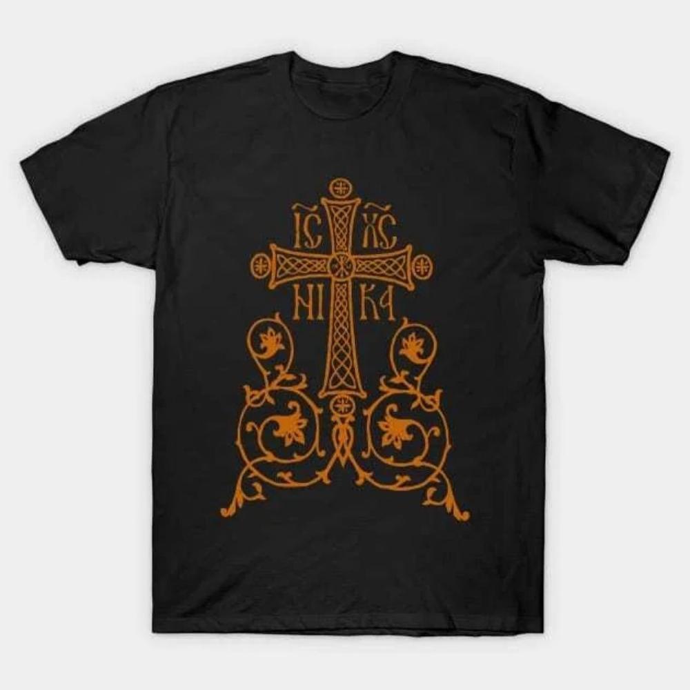 

ICXC NIKA Orthodox Cross Design Orange Religion T-Shirt 100% Cotton O-Neck Short Sleeve Summer Casual Mens T-shirt Streetwear... 5XL