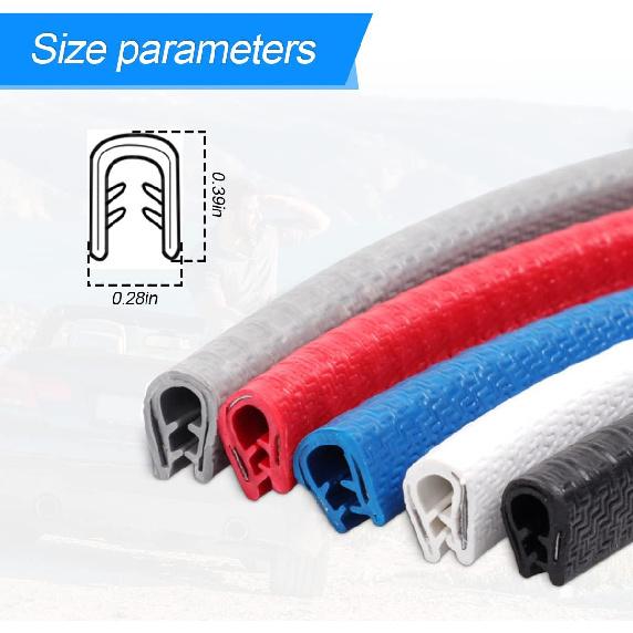 XINLIYA Car Door Edge Guards, 16Ft Universal Rubber Seal Protector U Shape Edge Trim Car Door Edge Protection For Most Car, Aluminum Boat Edge Guards