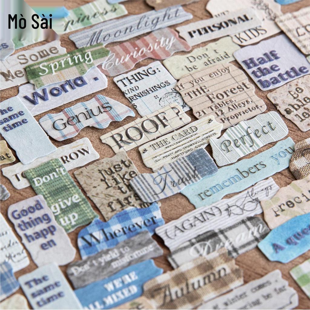 MòMò Retro English Embossed Sticker Pack - Paper Interstices Series