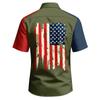 Herren Independence Day Bedrucktes Hemd mit Kragen Herren Freizeit Sport Kurzarmhemd