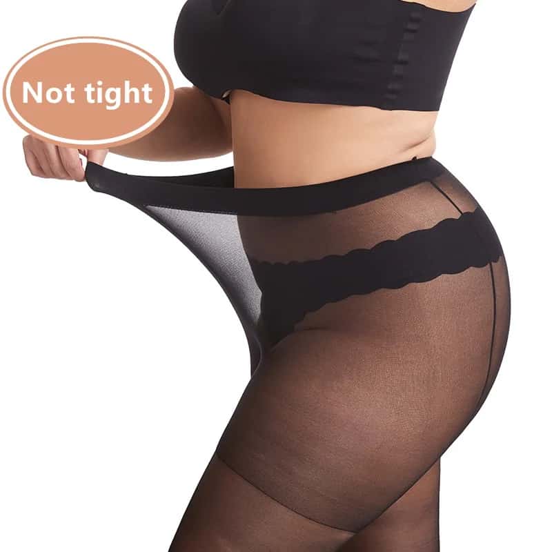 15D Stretch High Waist Pantyhose Plus Size Silk Big Women Sexy Large Thin Panty-hose Stockings Tights Black White 2XXL 4XXXL 5XL