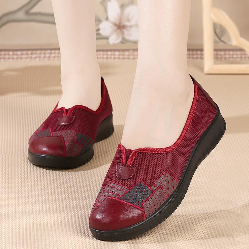 

Туфли из перфорированной ткани, плоские и удобные, повседневные женские туфли на одну ногу 41 красный