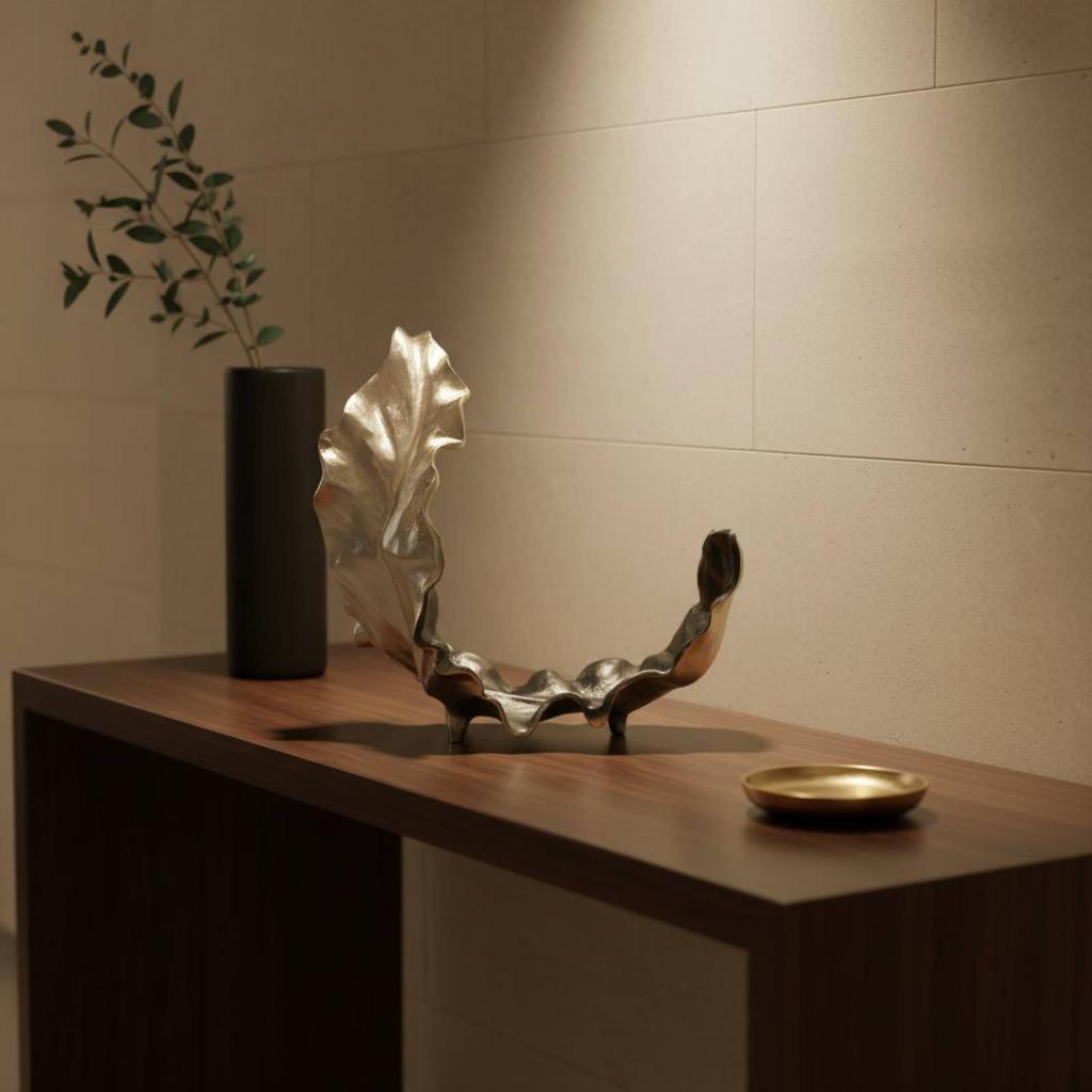 Abstract Foliage Bowl Luxury Design Home Decor Item Display Piece