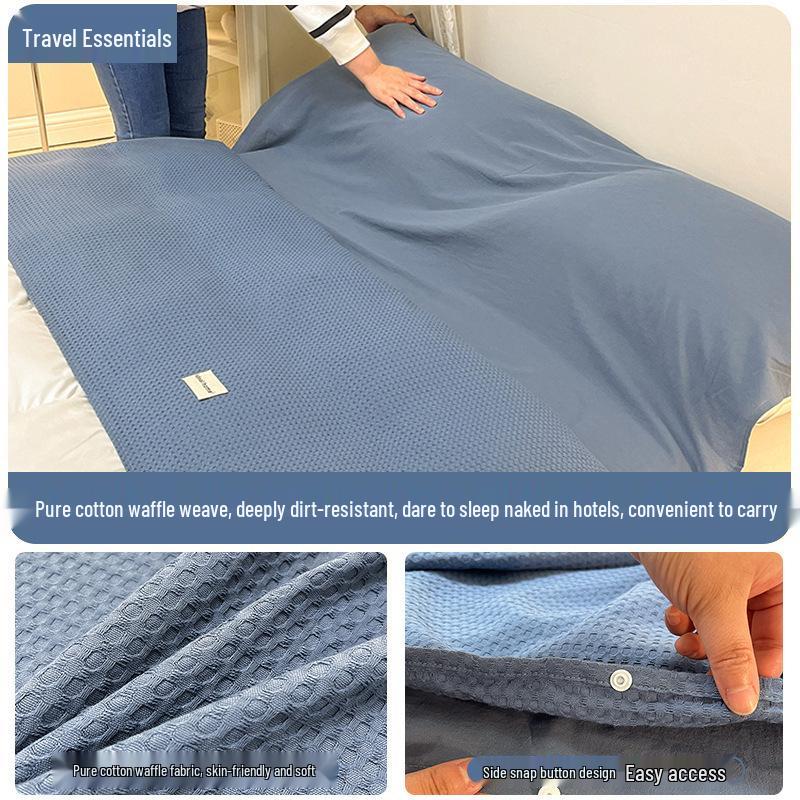 Cestovní spací pytel a povlak na přikrývku z čisté bavlny - Přenosný, Ochrana proti nečistotám, 3dílný pro služební cesty