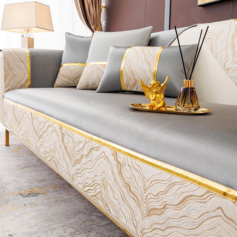 

Роскошная диванная подушка из высококачественного ледяного шелка, летний коврик-подушка для сиденья, нескользящий кожаный чехол-накидка, новая модель 2025 70*70cm