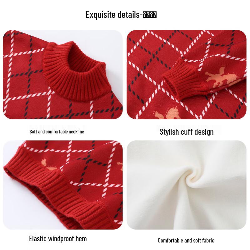 Snoopy Half-High Collar Fleece-Lined Sweater