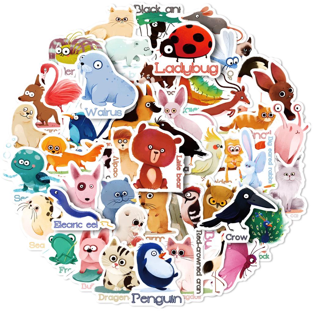 300 Small Animal Stickers Children Cute Student Stationery Suitcase Stickers