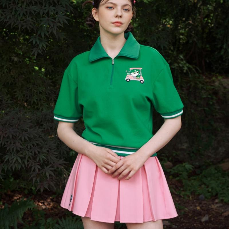 GOXO Half Pullover Green  Women  Swag Cart Collar