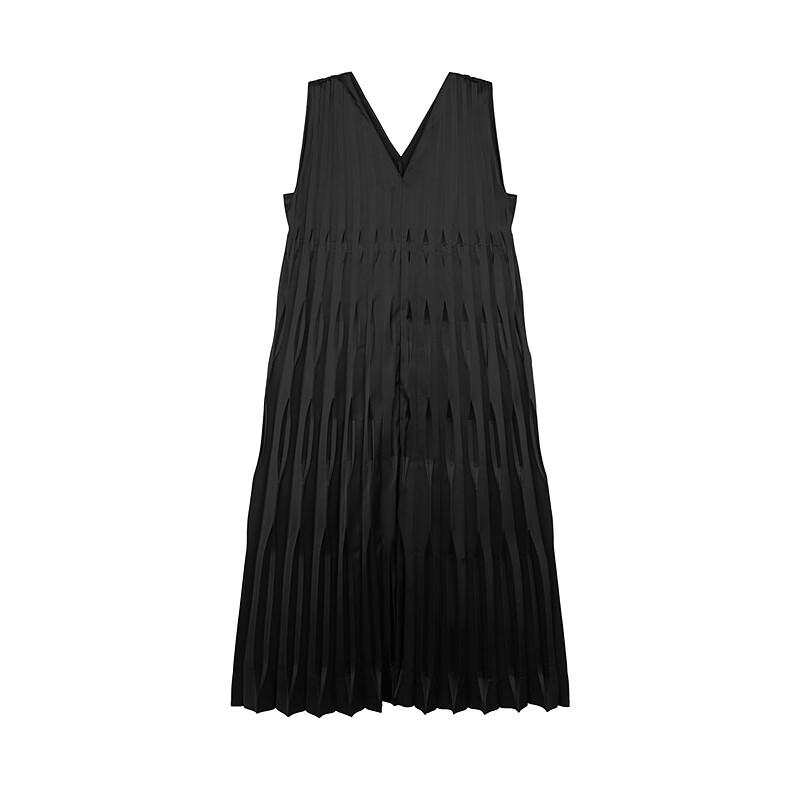 JNBY Pleated Sleeveless V-Neck Maxi Dress