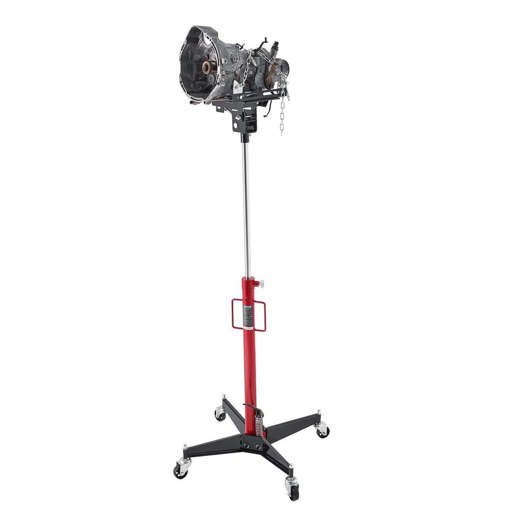 Hydraulic Transmission Jack, 1100 Lbs / 0.5 Ton Lifting Capacity Telescoping Transmission Jack with Foot Pedal, 360° Swivel Wheel, 127-202 Cm High