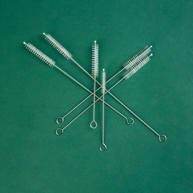 304 Stainless Steel Nylon Cleaning Brush for Baby Bottles & Test Tubes - Soft Spiral Bristles