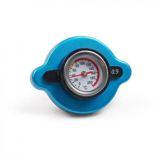 Car ABS+ Stainless Steel Radiator Cap Tank Cover Water Temperature Gauge 0.9 Bar