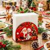 Wooden Christmas Napkin Holder Decorative Table Napkin Storage Stand Holiday Dinner Table Centerpiece Kitchen Counter Home Party Winter Decoration