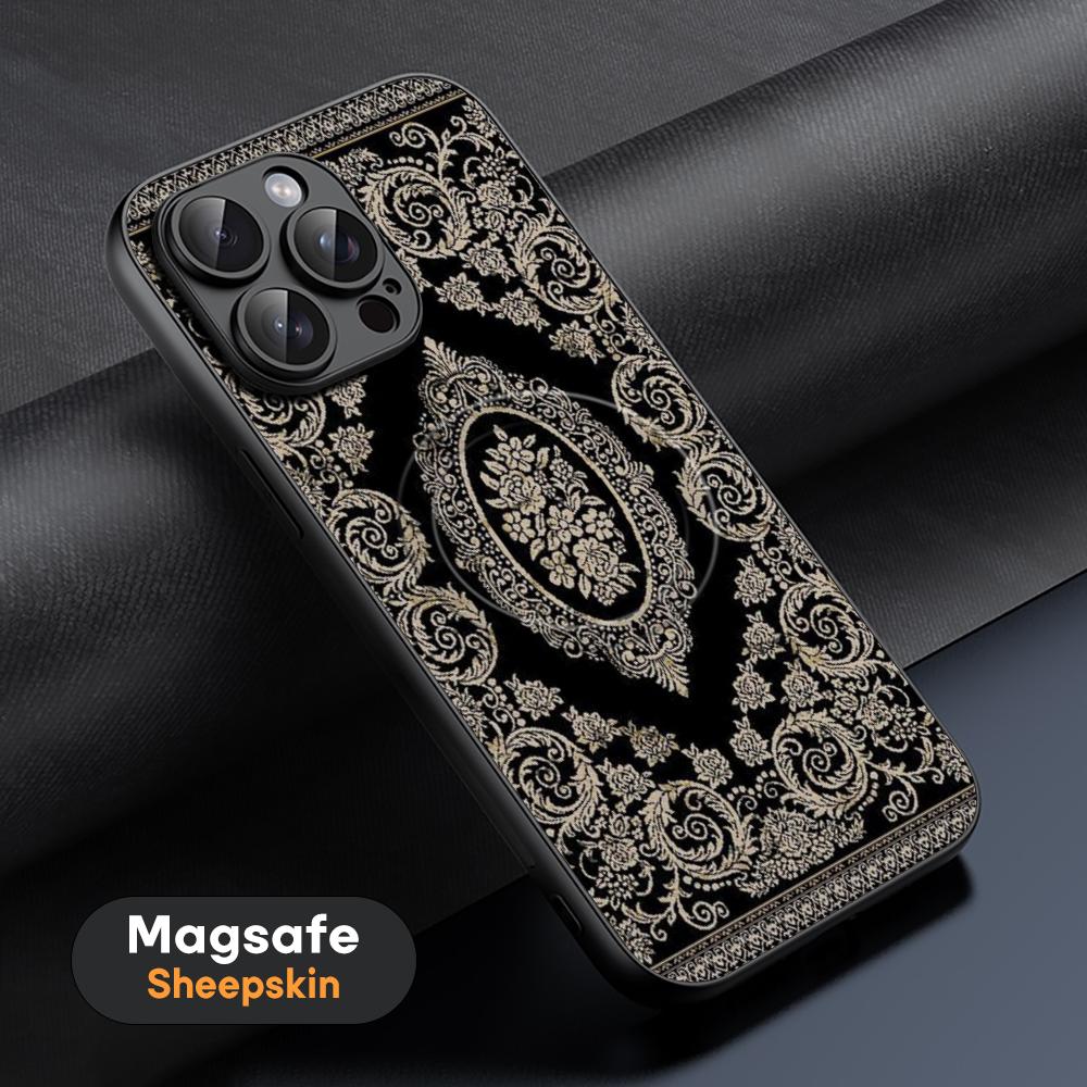 

Persian rug floral art design ins Phone Case For iPhone 17 16 15 14 13 12 11 Plus Pro Max High-end Luxury Magsafe Sheepskin iPhone 14 Pro Max