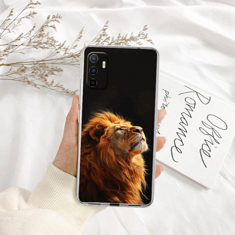 Tier Tiger Löwe Transparente Handyhülle für Samsung Galaxy A04 A04S A14 A23 A34 A54 M23 M33 M52 M53