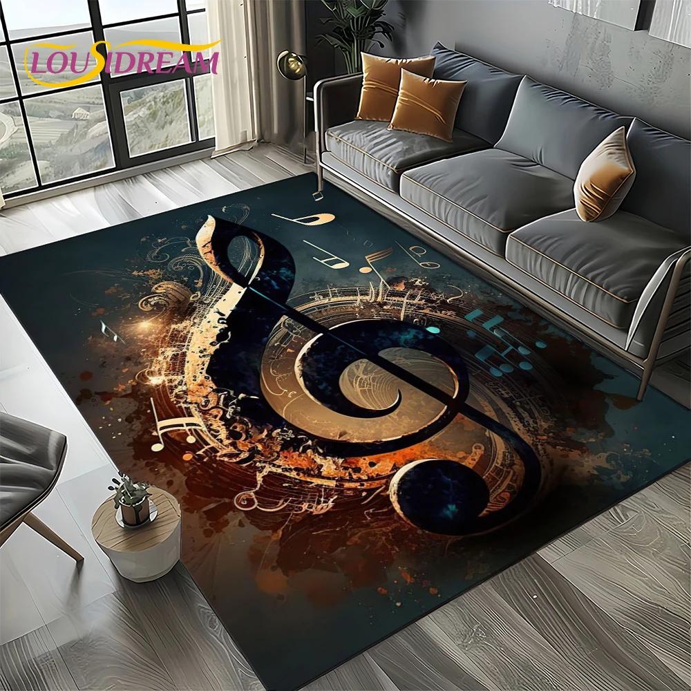 Note Musik Bunt Notenblatt Cartoon Traum Teppich Teppich für Wohnzimmer Schlafzimmer Zuhause Sofa Dekoration, Kinder Rutschfeste Bodenmatte