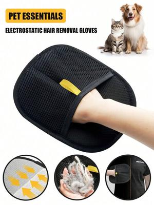 Pet Static Hair Removal Gloves Effective for Removing Fur and Dander, Ideal for Cats and Dogs, Pet Grooming Essentials