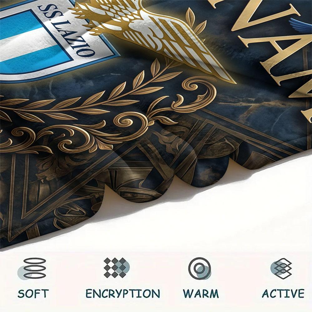 Custom Name,SS Lazio Printed Flannel Blanket, Soft Throw for Bedroom Sofa, Washable, Christmas Present, Great Gift.