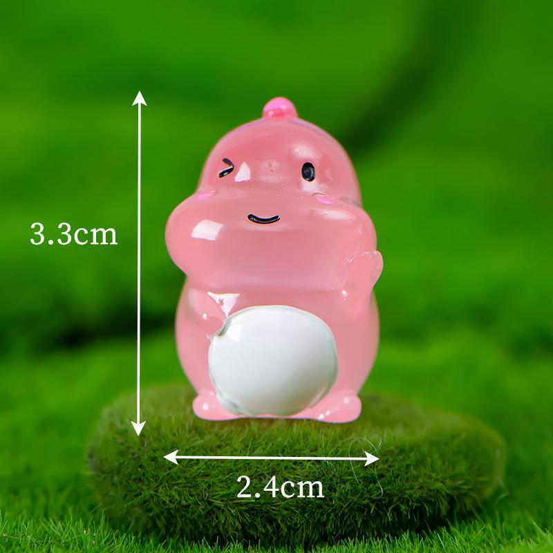 Micro Landscape Decoration Cartoon Cute Color Luminous Dinosaur Resin Decoration Desktop Car Decorative Arts and Crafts Accessories
