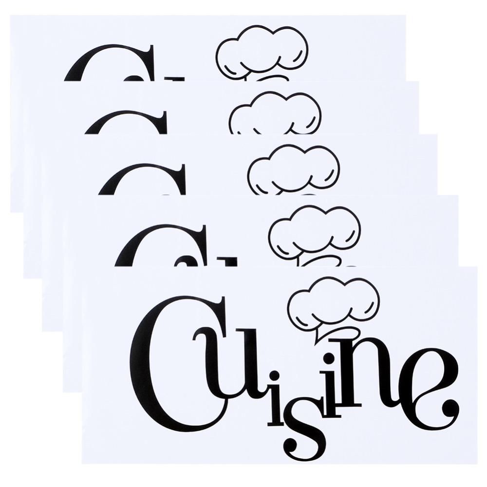 5PCS Black Kitchen Wall Sticker 8.27*14.96in Home Renovation Sticker House Renovation