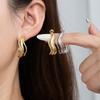 Old Money Wind Geometric Irregular Stud Earrings Hollow Lines Fashion High Sense Ring Earrings