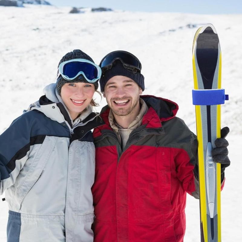 6Pcs Ski Fastening Strap Adjustable Ski Wrap Ties Ski Band Tape Storage Ties with Protective Pad Easy to Use