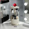 Vanity Makeup Brushes Holder Automatic Lifting Dustproof Storage Box with Lid Lipstick Cosmetic Organizer