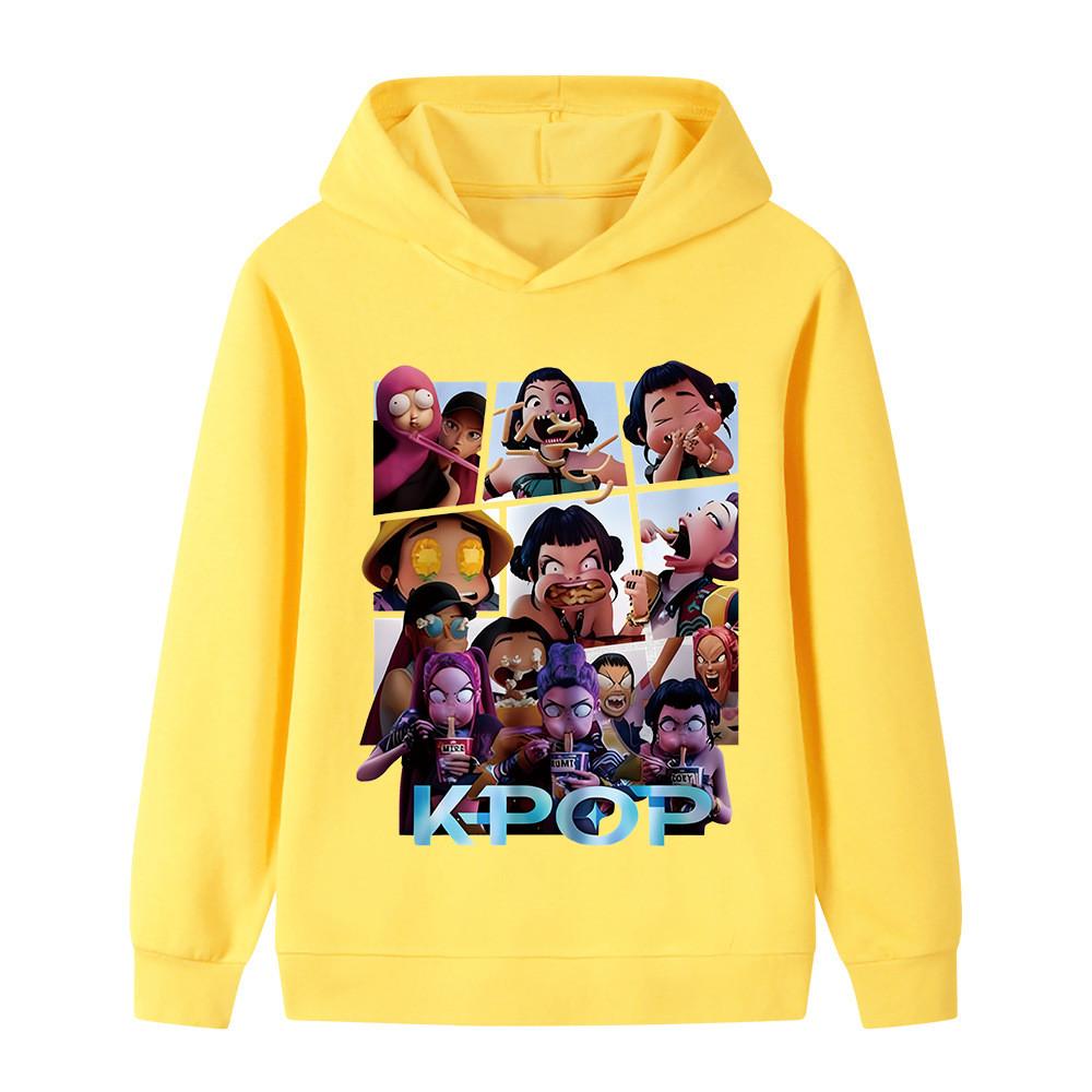 B1237 Kids Boys Girls Kpop Rumi Zoey Mira Print Long Sleeves Hoodie