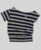 SCULPTOR Button Stripe Tee Melange Gray