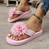 Chinelos de Flores Femininos Verão Novo Para Usar Fora Bico Redondo Bico Aberto Plataforma Leve Antiderrapante Versátil Chinelos