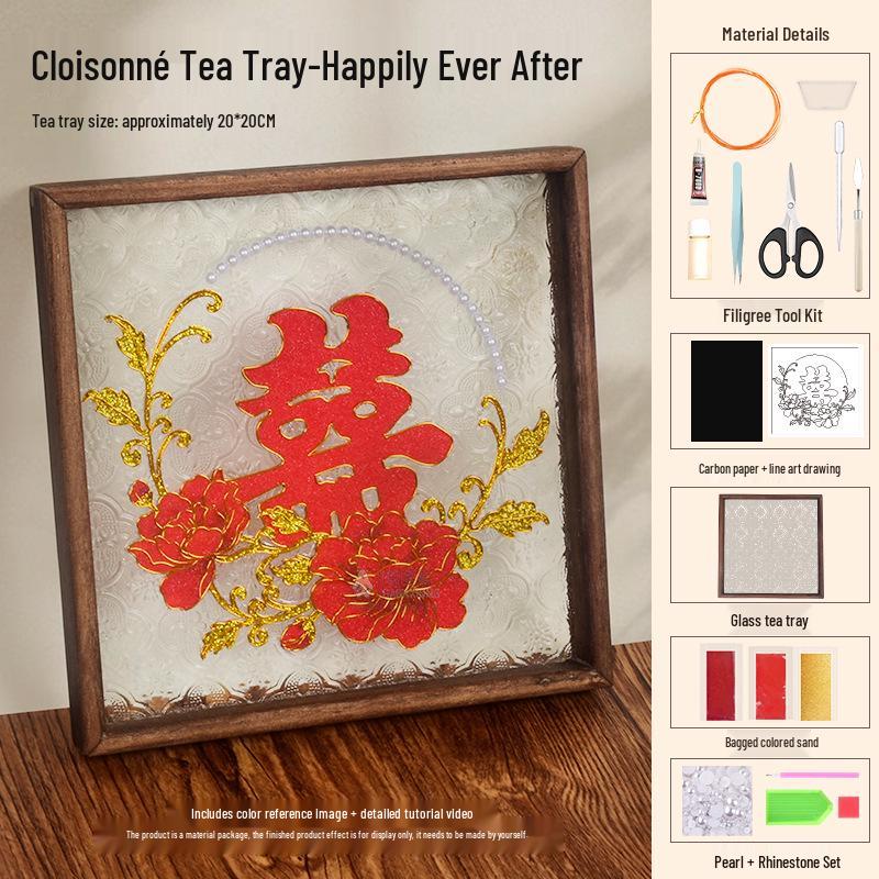 Jingtailan Cloisonné-Emaille Teeschale: Kulturelles handgemachtes DIY-Kit für das Mittherbstfest und Teambuilding