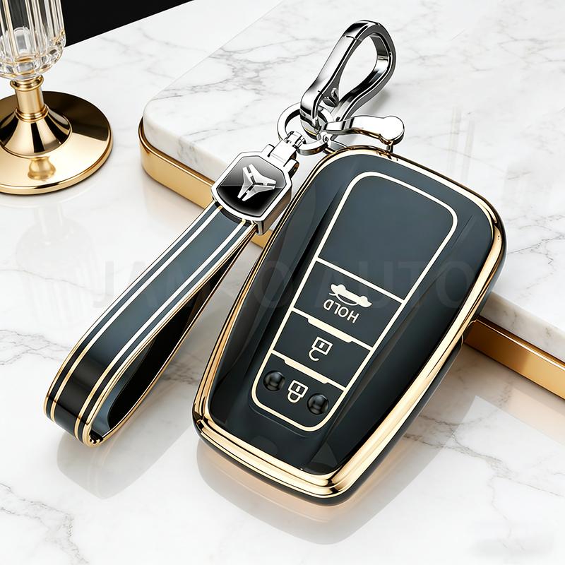 3 Buttons TPU Car Key Case for Toyota Camry CHR Corolla RAV4 Avalon Land Cruiser Prado Prius Anti-scratch Key Cover Fob Keychain