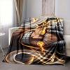1Pc Demon'S Fiery Mask Flannel Blanket, Soft And Comfortable, Casual Warm, Camping Travel, Christmas, Halloween Xmas Gift S1297