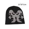 Printing Couple Warm Hats Acrylic Cold Cap Fashion Casual Skullies  Men Women