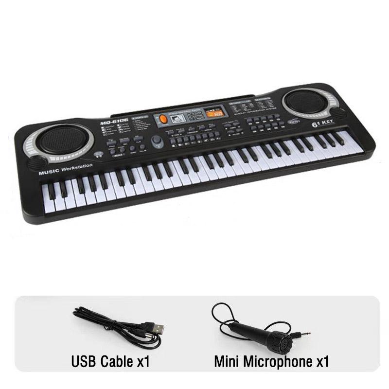 Non-Toxic Kids Electronic Piano Keyboard Portable 61 Keys Organ With Microphone Education Toys Musical Instrument Gift For Child Beginner