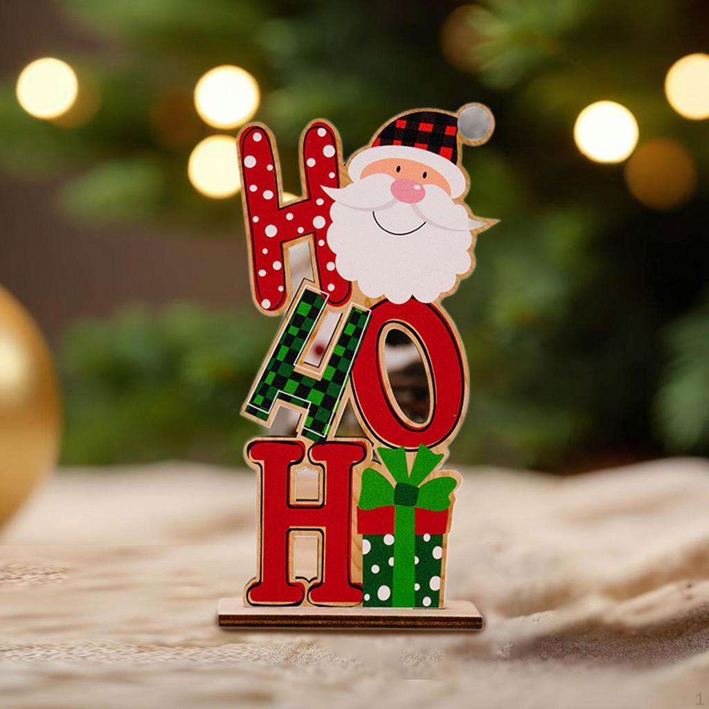 Christmas Wooden Letter Ornament Decoration Craft Gift Decorative Tabletop for