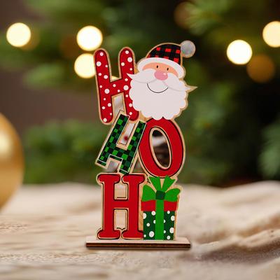 Christmas Wooden Letter Ornament Decoration Craft Gift Decorative Tabletop for