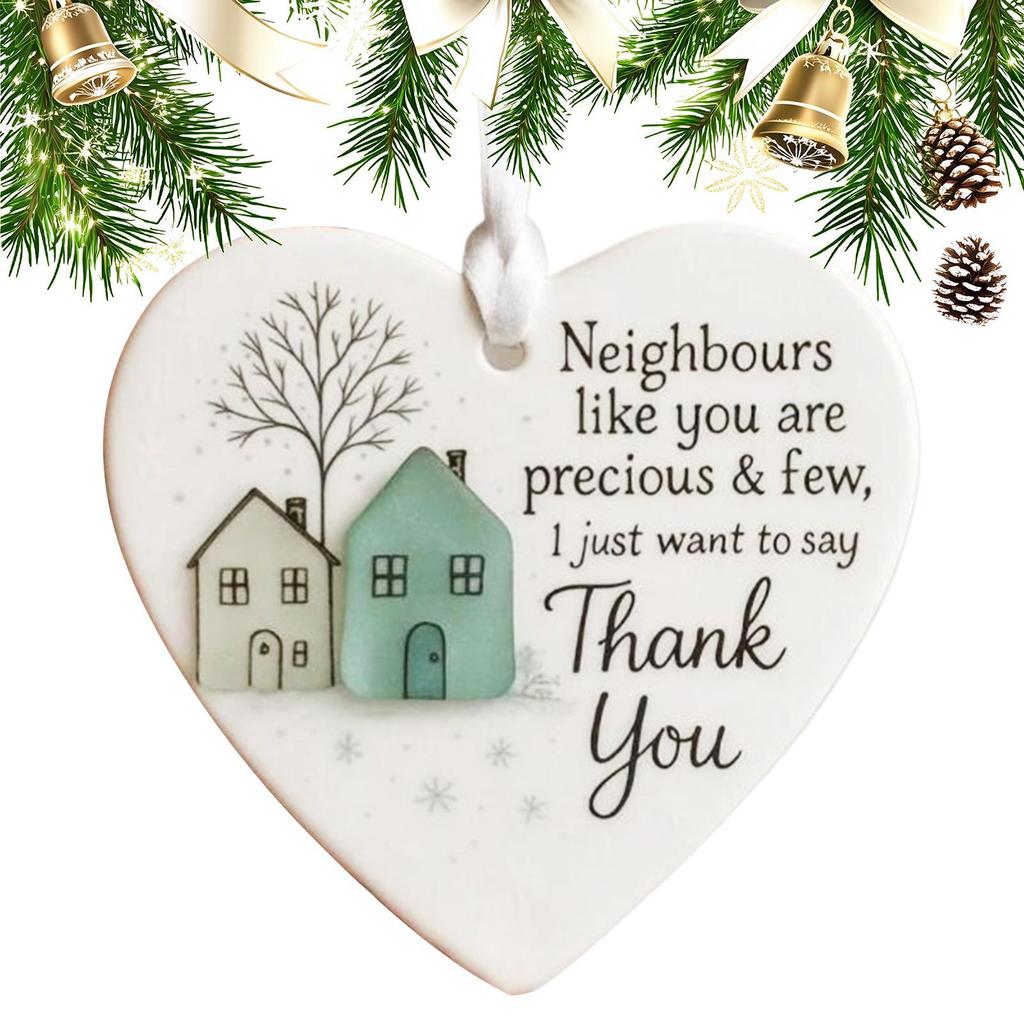 Thank You Christmas Ornament for Neighbours Appreciation Favors 2D Acrylic Decoration for Neighbours Thank You Ornament for Tree