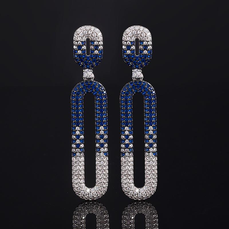 

Серьги-иглы из серебра 925 пробы, высококачественные нишевые серьги, преувеличенные кисточки, серьги-гвоздики с цирконами и бриллиантами, высокая мода