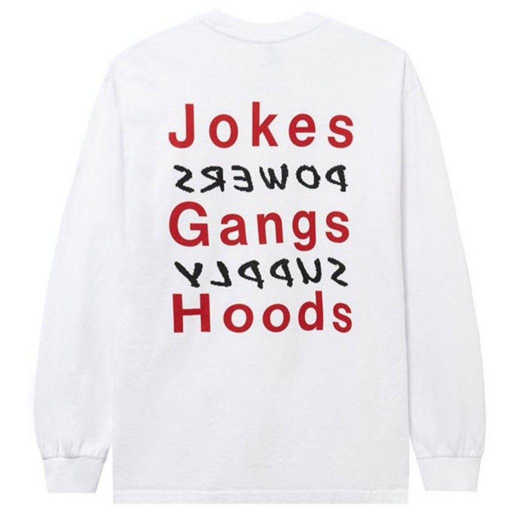 

[USED] MPOWERS Powers Long T-shirt JOKES GANGS HOODS White