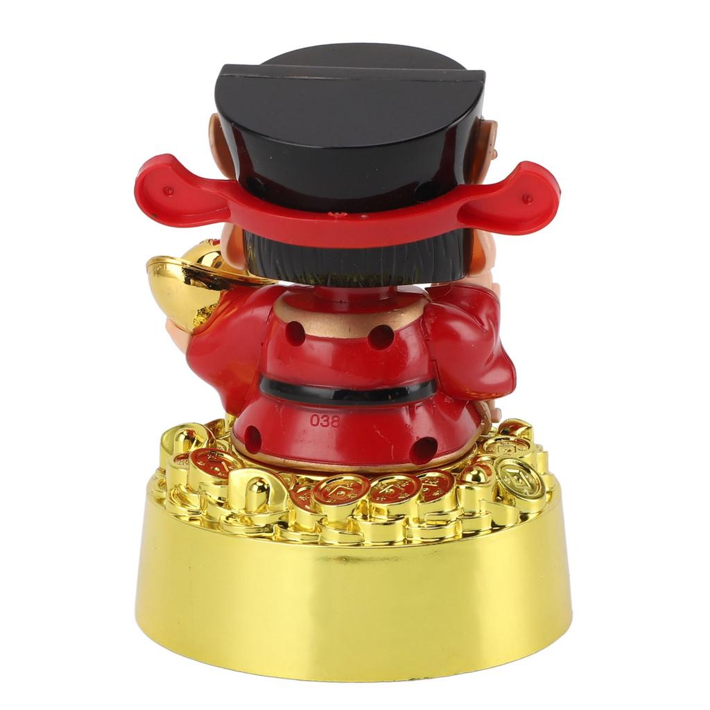 Solar God Of Fortune Car Ornament Vivid Feng Shui Decor Energy Efficient Solar God Of Wealth Figurine Light Sensing for Office